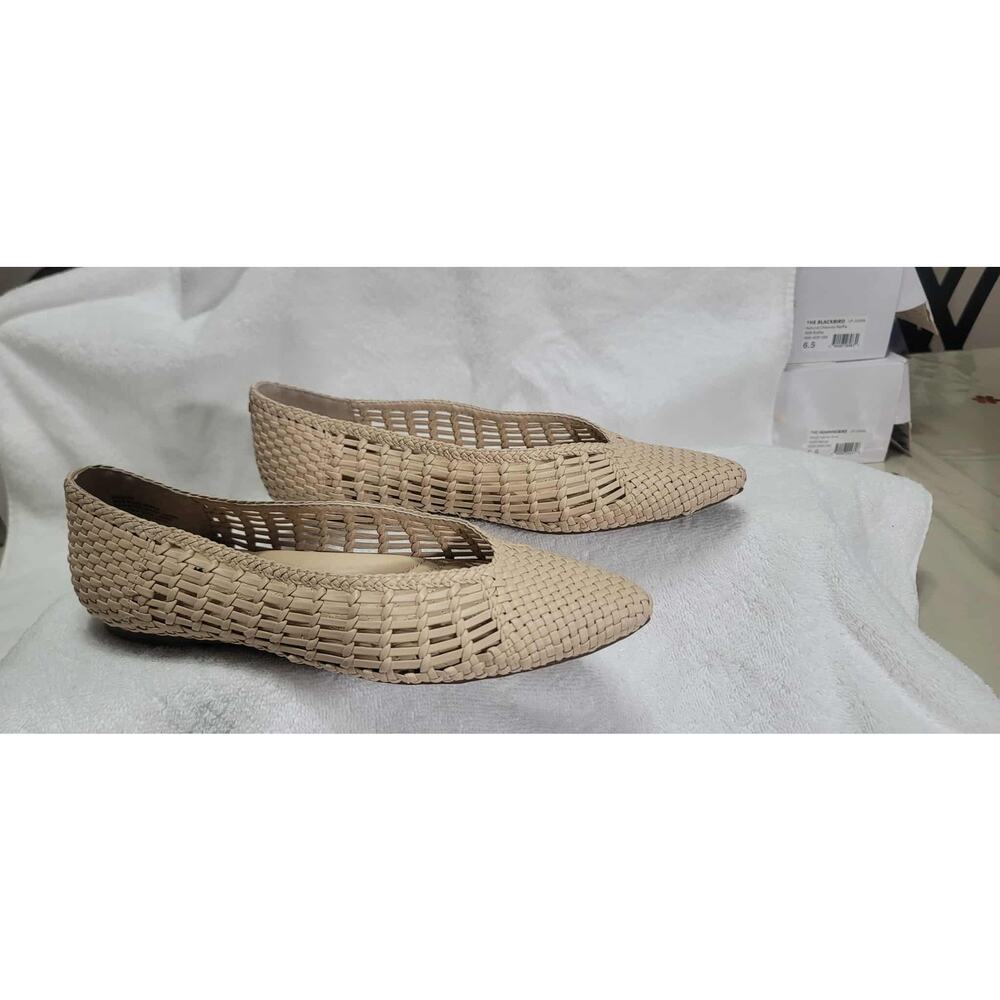 Birdies Cream Woven Pointed-Toe Flats - Picture 2 of 7